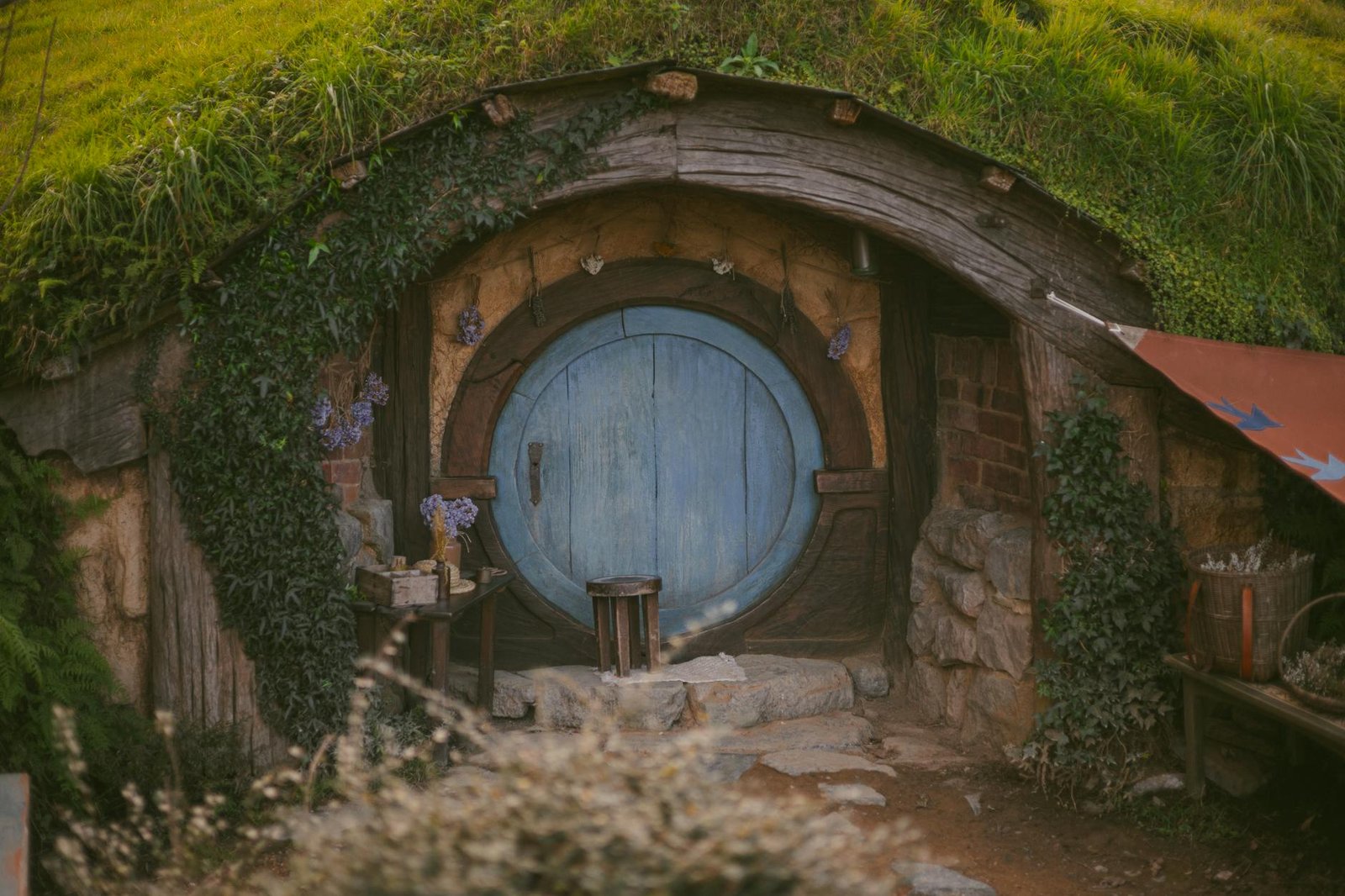 door of a hobbit hole